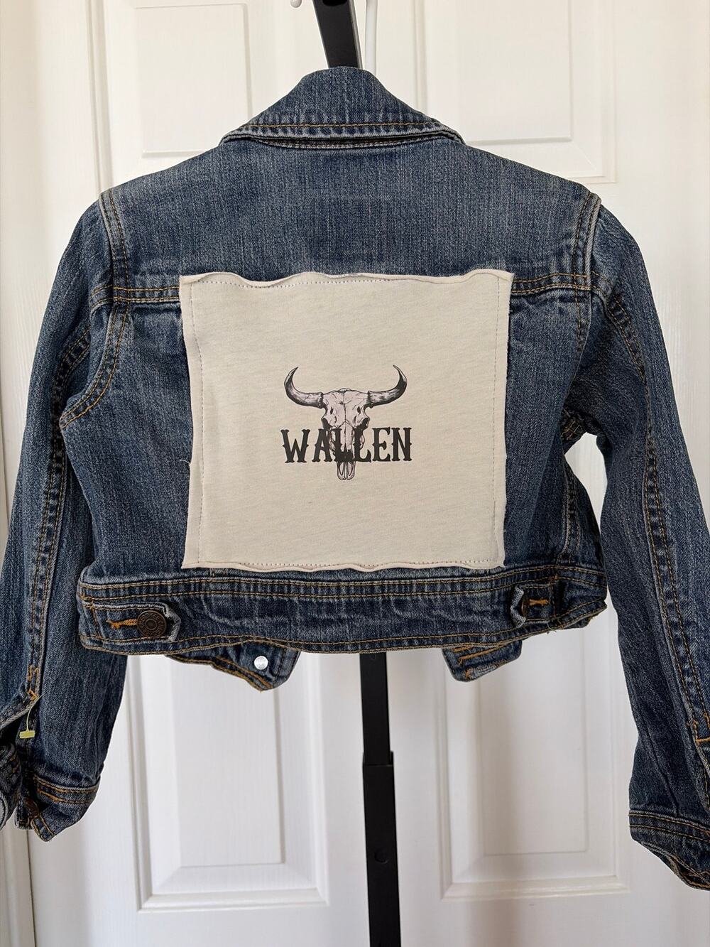 Morgan Wallen Upcycled Jean Jacket Denim Size XS 4-5